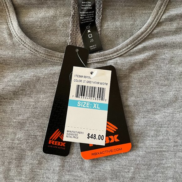 RBX Live Life Active Lt. Grey Hthr Long Sleeve NWT XL - Picture 3 of 8